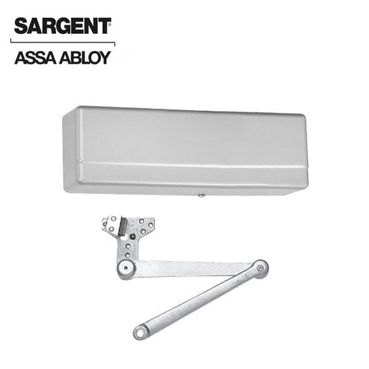 Sargent - 281 - Powerglide Cast Iron Door Closer - Back Check Function - Heavy Duty Hold Open Parallel Arm w/ Compression Stop - Adjustable Size 1-6 - Plastic Cover - Aluminum - Fire Rated - Grade 1