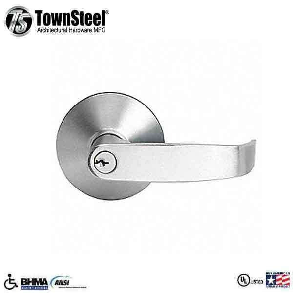 TownSteel - ED5500L - Key-in-Lever Exit Trim - 2-3/4 " Backset - for ED5500/ED5600 Exit Devices - Night Latch Function - Satin Chrome - Grade 1