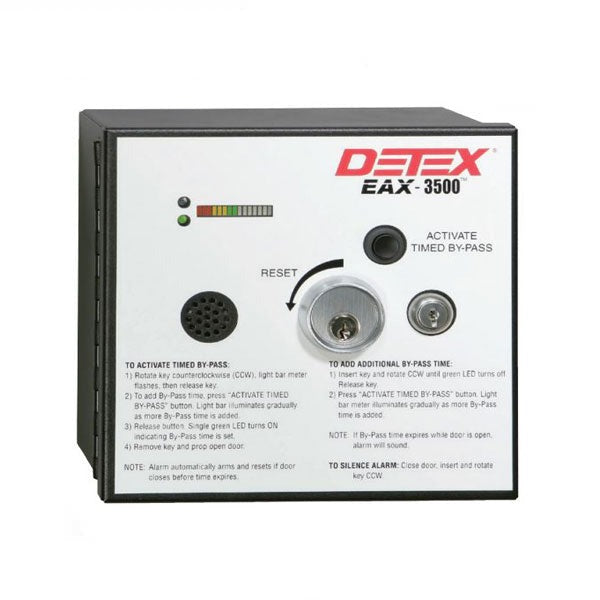 Detex - EAX-3500SK - Exit Alarm - Surface Mount - Timed Bypass - Magnetic Switch - Plug-in Transformer - 24VDC