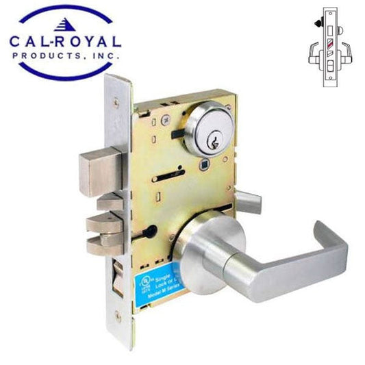 Cal-Royal - SC8453 - SC Series Mortise Lock - Heavy Duty - Entrance - SS Lever - 2 3/4" Backset - Satin Chrome - Fired Rated - Grade 1