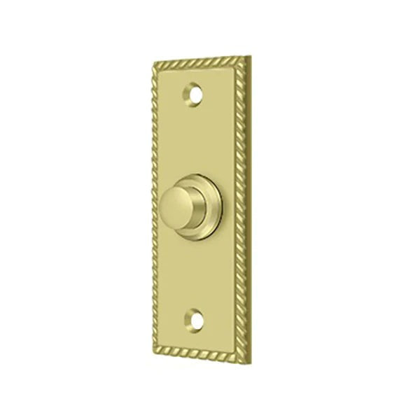 Deltana - Bell Button - Rectangular w/ Rope Pattern - Optional Finish