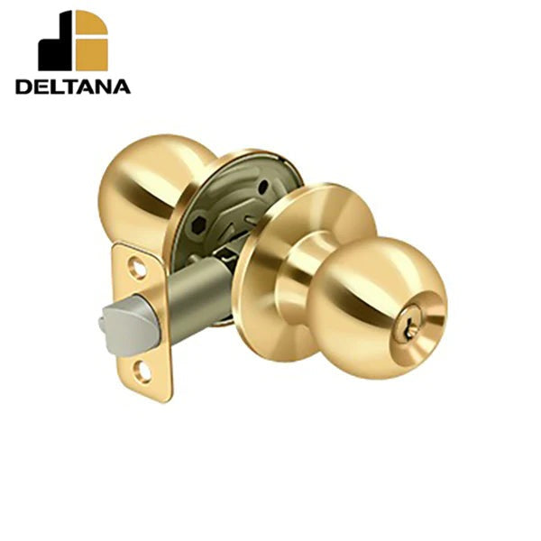Deltana - Round Knob Entry - 2-3/8" Backset - 1-3/8" - 2" Door Thickness - Universal Handing - Optional Finish