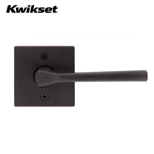 Kwikset - 730LSL - Lisbon Lever Set - Square Rose - Optional Finish - Privacy / Bed / Bath Function