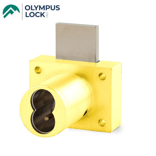 Olympus - 721DW - IC Core Deadbolt Cabinet Drawer Lock - BEST SFIC - 1-1/4" Cylinder Length - Polished Brass - Optional Key Retaining - Optional High Security - Grade 1