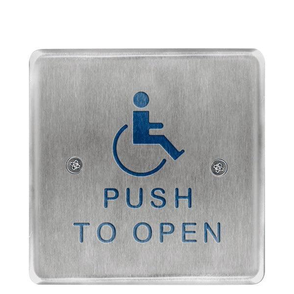 BEA - 10PBS451 - Square Push Plate - Square - 4.5 inch - Push to Open - Handicap Logo