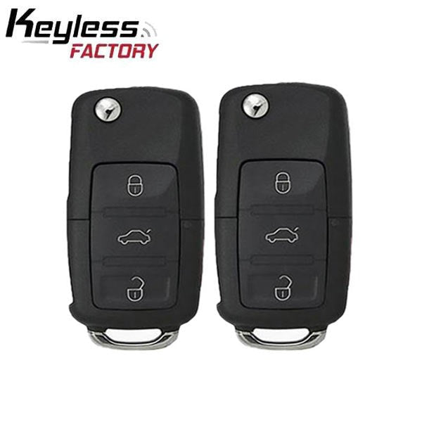 2 x 2011-2016 Volkswagen / 4-Button Flip Key / PN: 5K0837202AK / NBG010206T / HU66 / PROX / 315 MHz (AFTERMARKET) (Bundle of 2)