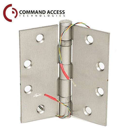 Command Access - Energy Transfer Swing Hinge - Clear Hinge - 6/26 Gauge - Satin Chrome