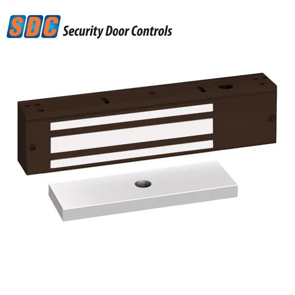 SDC - 1581X - Single Magnetic Lock - Surface Mount - 650lbs. - 12/24VDC - Dark Bronze - Grade 1
