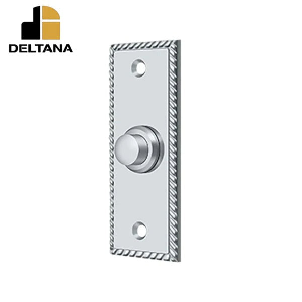 Deltana - Bell Button - Rectangular w/ Rope Pattern - Optional Finish