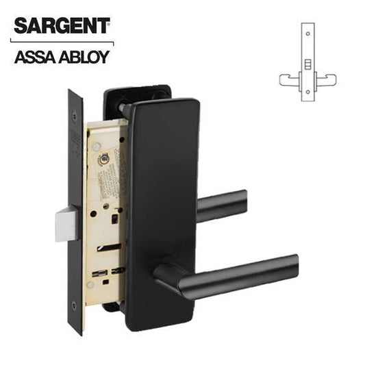 Sargent - R8215 - Mechanical Mortise Lock - Roseless / MI Lever - Passage - 1-3/4" Frame - Black Suede Powder Coat - Grade 1