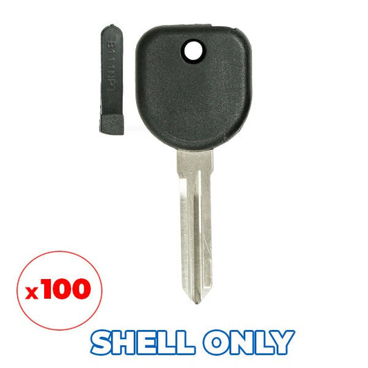 100 x 2004-2013 Chevrolet Buick GMC / Transponder Key SHELL / B111 / B106 / B107 (AFTERMARKET)