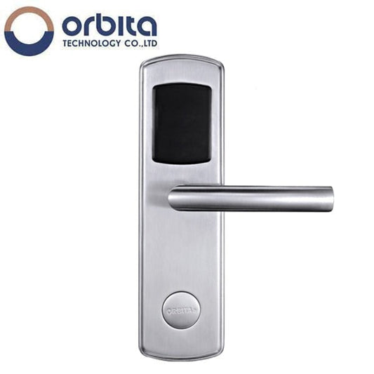 Orbita - E3030 - Smart Hotel Lock - RFID - Apollo Straight No Return Lever - 6 VDC - Optional Finish - Grade 2 - Hotel Door Locks
