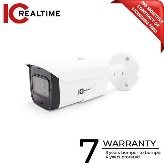 IC Realtime - IPEG-B40F-IRW1 / 4MP IP Indoor/Outdoor Small Size Bullet Camera / Fixed 2.8mm Lens (102°) / 98 Feet Smart IR / PoE Capable