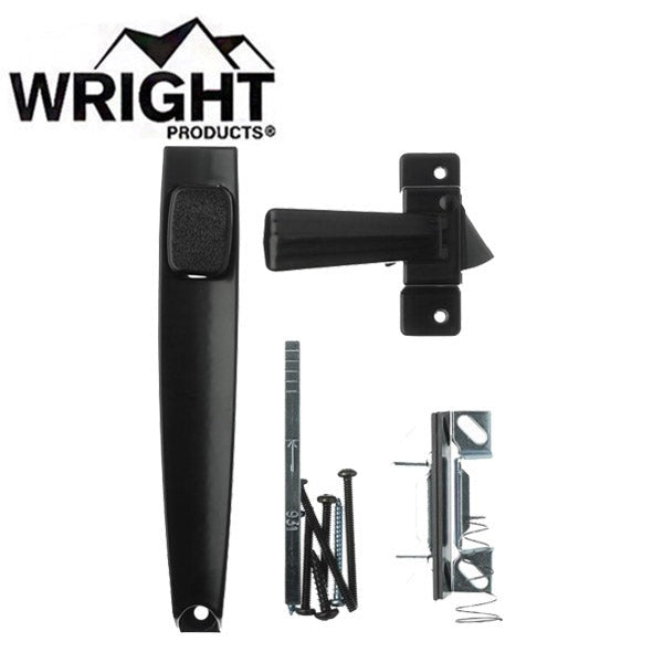 Wright - V333 - Push Button Latch For Screen and Storm Doors - Out Swinging - Wood / Metal Doors - Optional Finish