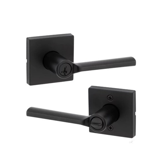 Kwikset - Lisbon Lever Set - Square Rose - Optional Finish - Keyed - SmartKey Technology Grade 2