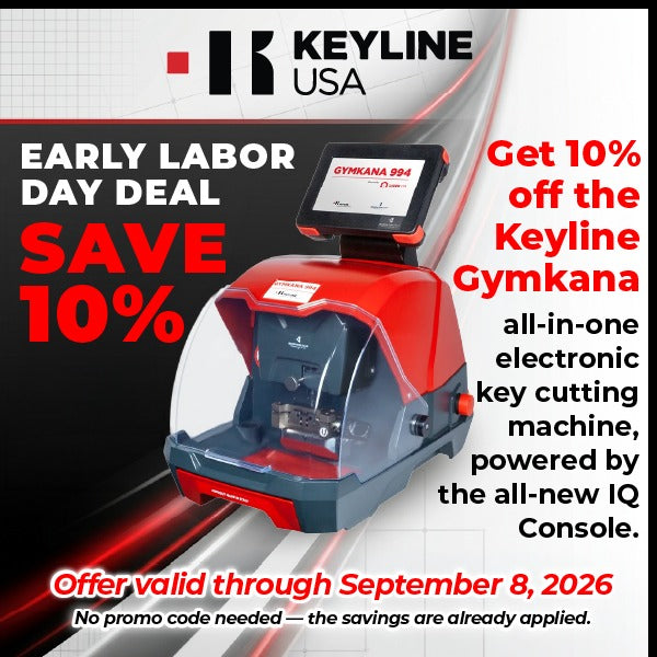Keyline - GymKana - Electronic Key Cutting Machine - For Automotive Laser And Double-Sided Edge Cut Keys - Promotion