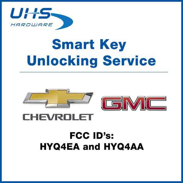 REMOTE KEY UNLOCKING SERVICE - Chevrolet Smart Keys - FCC ID: HYQ4EA and HYQ4AA