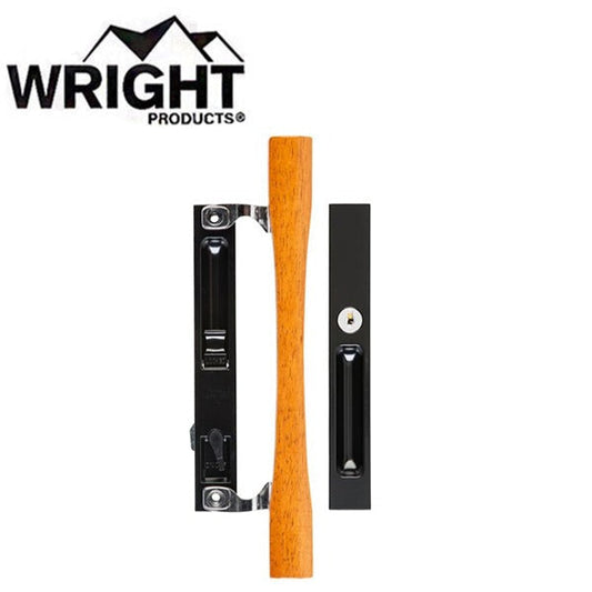 Wright - VK1132BL - Keyed Flush Mount w/ Wood Handle - Patio Door - Black