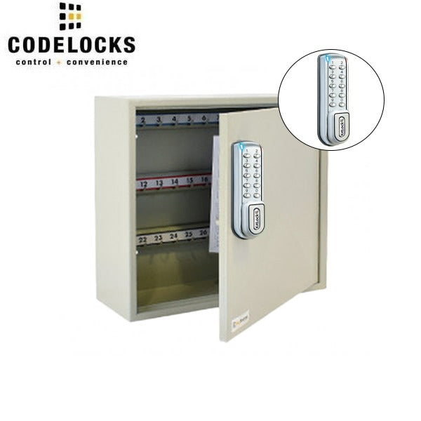 CodeLocks - Key Secure Hook Padlock Cabinet w/ KL1200 - Portable - IP54 - Heavy Duty - Keyless Access - Private & Public Function - Master & User - 50 Keys