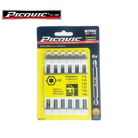 PICQUIC - Bitpac 95004 - Torx Security Set - T08 T10 T15 T20 T25 T27