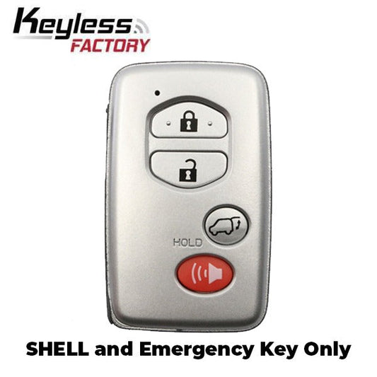 2005-2014 Toyota / Lexus - 4-Button Smart Key SHELL - HYQ14AAB / HYQ14ACX - Silver Case (AFTERMARKET)