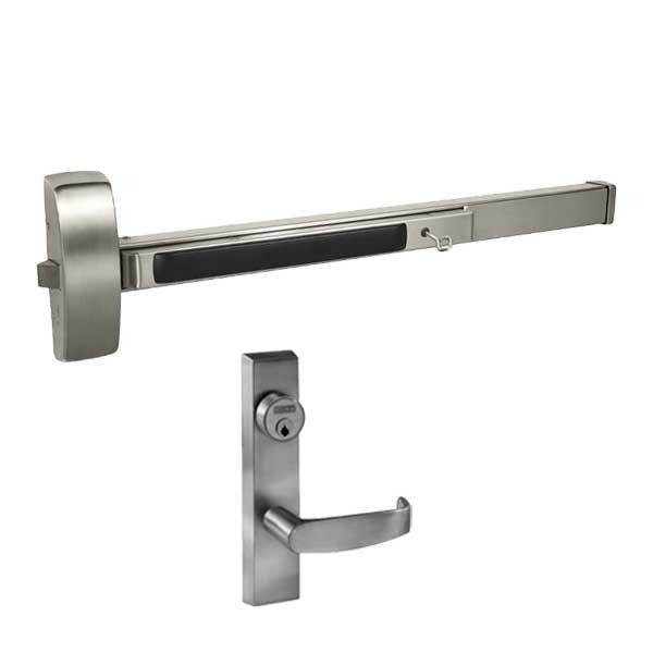 Sargent - 8813F - Rim Exit Device with Trim Lever - Fire Exit - Satin Stainless Steel - Classroom - 36" - Grade 1