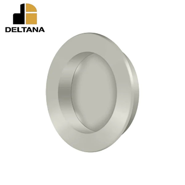 Deltana - Flush Pull - Round - Heavy Duty - 2-3/8" - Solid Brass - 2-1/8" Base Size - Optional Finish