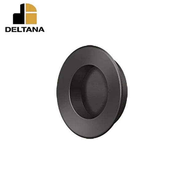 Deltana - Flush Pull - Round - Heavy Duty - 1-7/8" - Solid Brass - 1-1/2" Base Size - Optional Finish