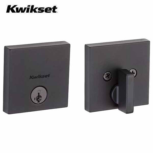 Kwikset - 258 - Downtown Deadbolt - Single Cylinder - Square Rose - Optional Finish - KW1 - SmartKey Technology - Grade 1