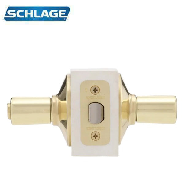 Schlage - 16210 - Elan Lever Set - Privacy - Round Rose - Bright Brass - Grade 2