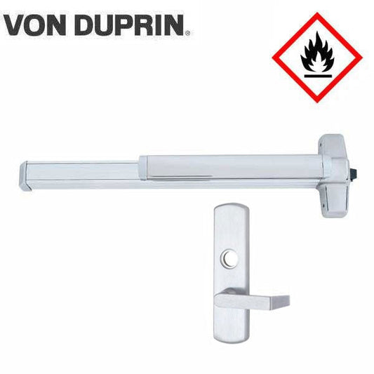 Von Duprin - 98L - Mortise Lock Exit Device - 06 Lever - Double Cylinder with Security Indicator - 3' Long - RHR - Fire Rated - Satin Chrome - Grade 1