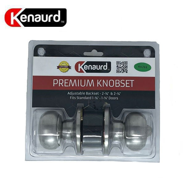 Premium Knob Set Lock- Entrance - SS - Satin Silver - Retail Packaging - SC1 - Grade 3