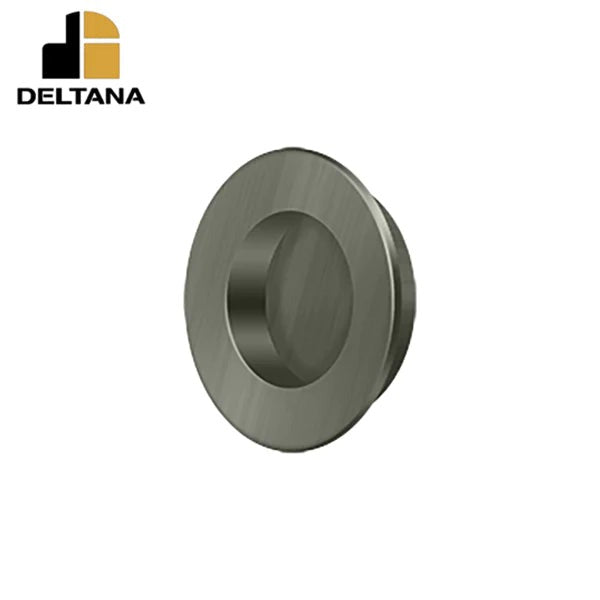 Deltana - Flush Pull - Round - Heavy Duty - 1-7/8" - Solid Brass - 1-1/2" Base Size - Optional Finish
