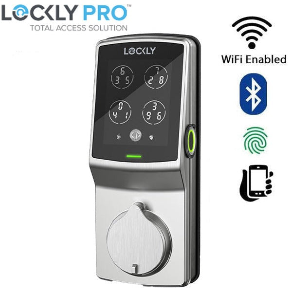 Lockly Guard - DEADBOLT 728FZ - Fingerprint Z-Wave Smart Lock - Keypad - Biometric Fingerprint-Bluetooth App Controlled - Satin Nickel
