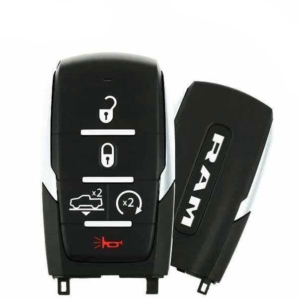 2019-2023 Ram 1500 Pickup / 5-Button Smart Key / PN: 68291690AE / OHT-4882056 / w/ Air Suspension / Silver Stripe (OEM Refurbished)