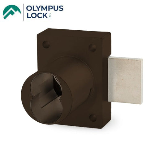 Olympus - 931DR - Cabinet Deadbolt Door Lock - IC: For Medeco or Yale Large-Format Cores - Less Cylinder - Oil Rubbed Bronze - Optional Key Retaining - Grade 1