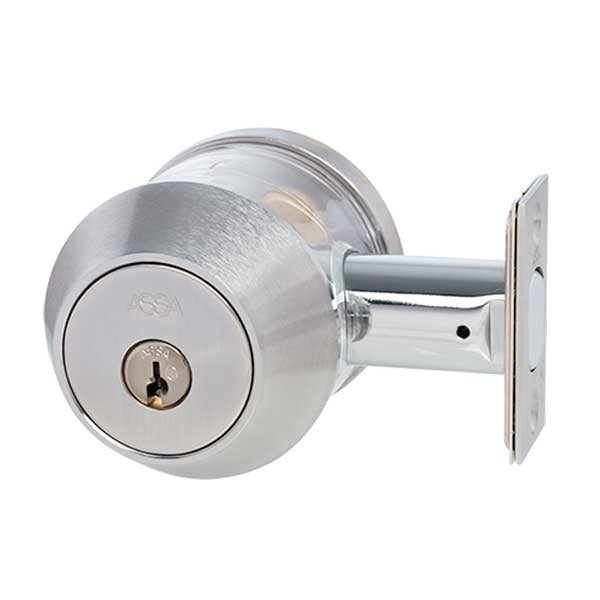 ASSA - 7000 Series - Maximum+ - Double Cylinder Deadbolt with Security Guard - KA - 626 - Satin Chrome - Grade 1