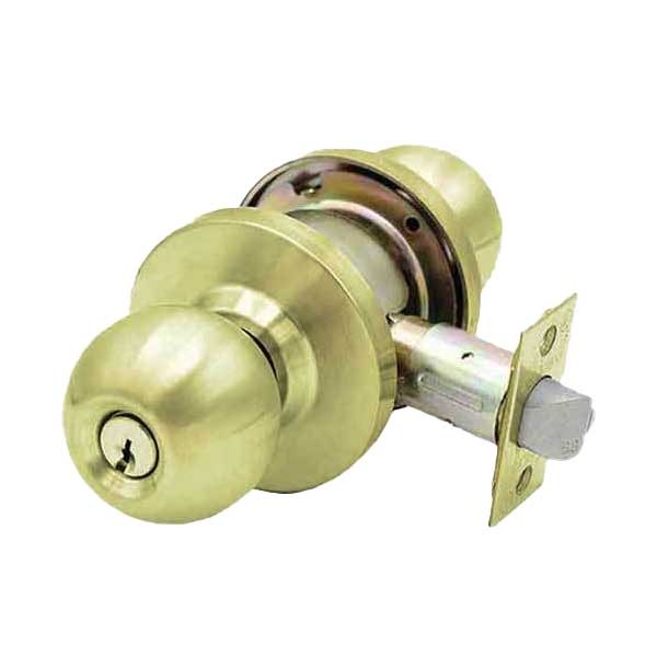 Commercial Door Knob Set - 2-3/4” Standard Backset - Polished Brass - Storeroom - Grade 2