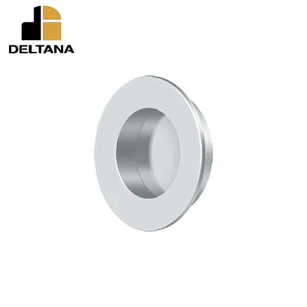 Deltana - Flush Pull - Round - Heavy Duty - 1-7/8" - Solid Brass - 1-1/2" Base Size - Optional Finish