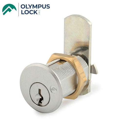 Olympus - DCR - 3/4” Barrel Diameter Cam Lock - Optional Cylinder Length - Satin Chrome - Optional Keying - Grade 1
