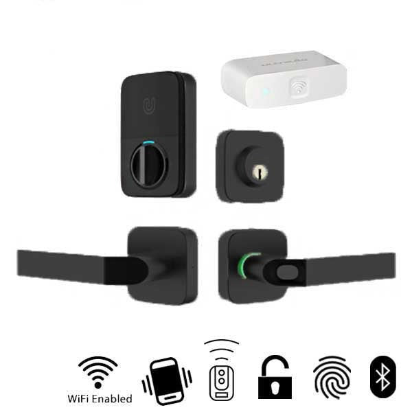 Ultraloq - Electronic Smart Combo Lever Set w/ Wi-Fi Bridge - Finger Print Reader - Bluetooth - Prox Key Fob Access