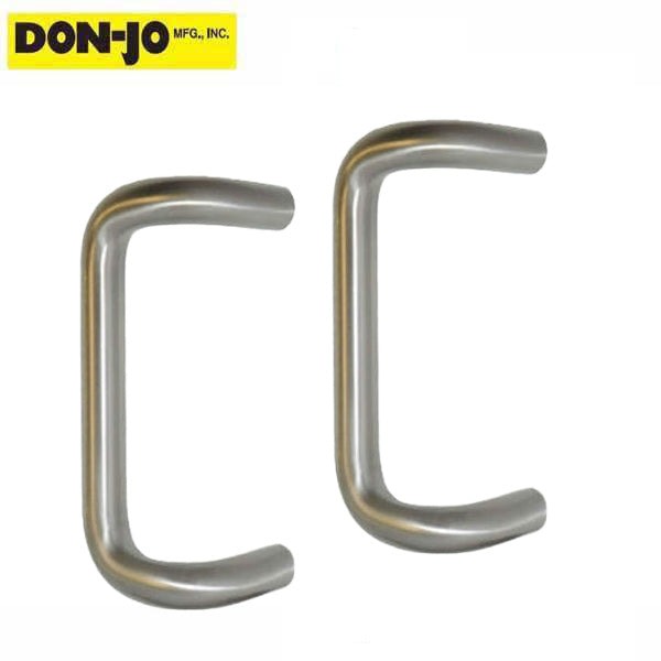 Don-Jo - 1157 - Offset Round Door Pull - Back to Back - 10" CTC - 628 - Satin Aluminum