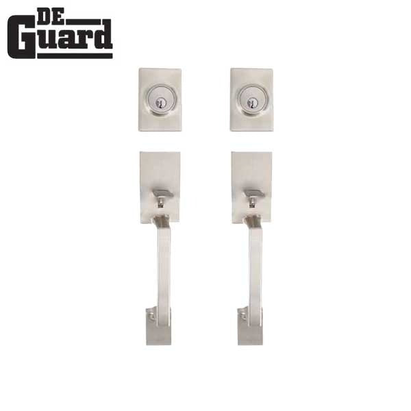 2 x Premium Square "Lyndale" Style Design Handleset w/ Interior Knob - SS - SC1 (Bundle of 2)