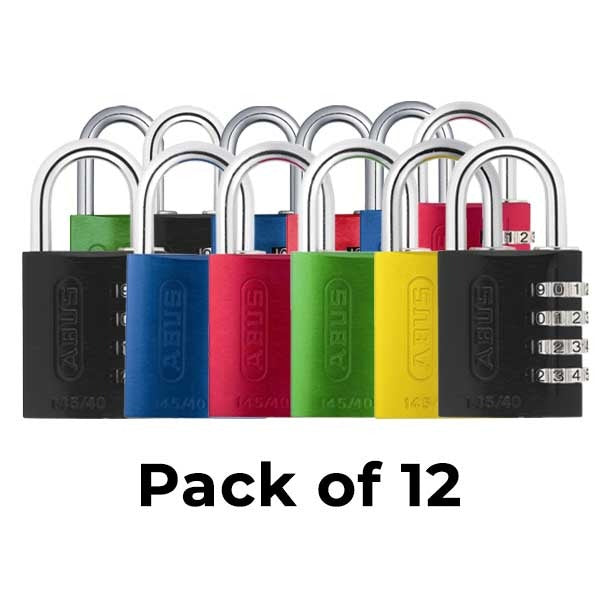 Abus - 145/40 C - Aluminum - 4-Dial Resettable Padlock (Multi Pack of 12)