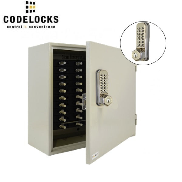 CodeLocks - Key Control Hook Key Cabinet w/ CL255 - Mechanical Lock - Tubular Latch - Optional Cabinet Storage