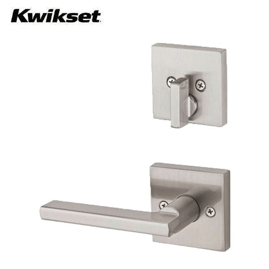 Kwikset - 973HFL- Halifax Interior Lever Pack - Square Rose - Single Cylinder Interior Trim For Exterior Handlesets - 15 - Satin Nickel - Grade 2