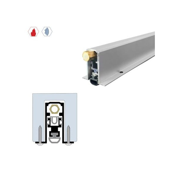 Legacy Manufacturing - 7053 - Concealed Automatic Door Bottom - 1-11/32" x 1-9/16" - Clear Anodized Aluminum - Optional Length