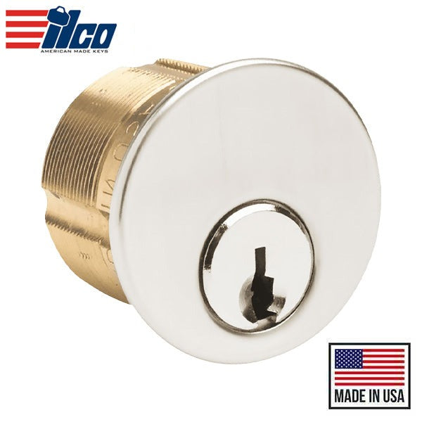 Ilco - 7205 - Mortise Cylinder - 5 Pin - 1 1/4" - Schlage C - Standard Cam - KD - 625 - Bright Chrome - Grade 1
