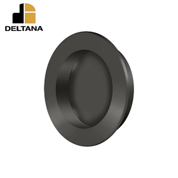 Deltana - Flush Pull - Round - Heavy Duty - 2-3/8" - Solid Brass - 2-1/8" Base Size - Optional Finish