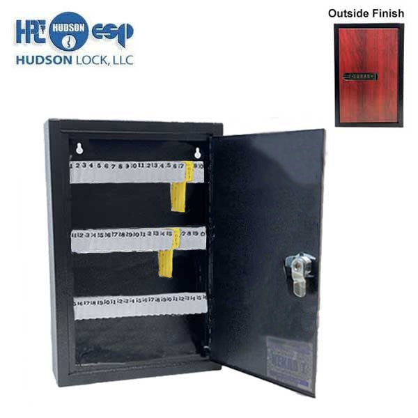 HPC - Single-Tag Kekab with Digital Lock - 60 Key Capacity - Black with Red Wood Finish